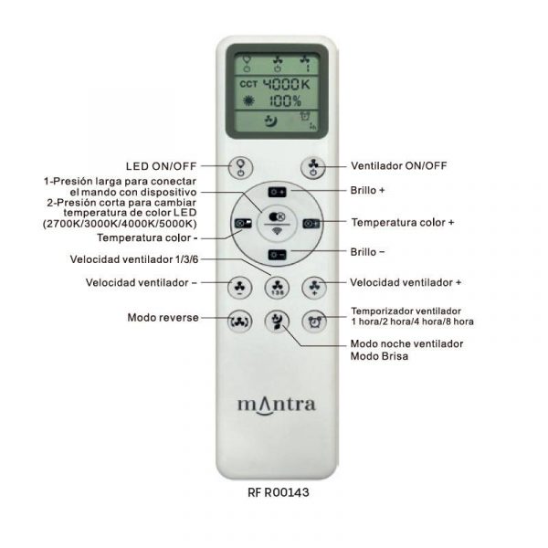 Ventilador de Techo Dc Rose Blanco Mantra - Imagen 6