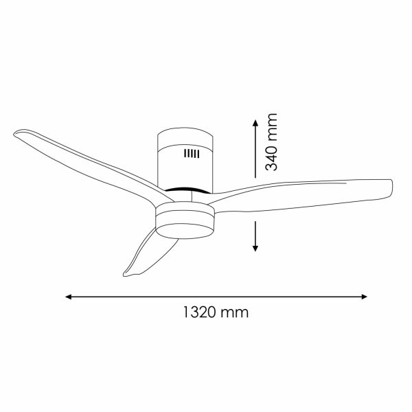 Ventilador de Techo DC Blanco 3Aspas 1320mm Con Mando - Imagen 2