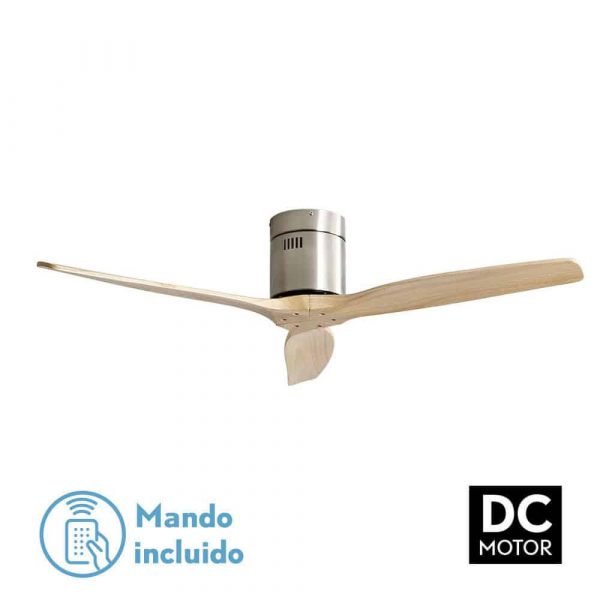 Vewntilador Niquel Madera Sin Luz 3Aspas 1320mm
