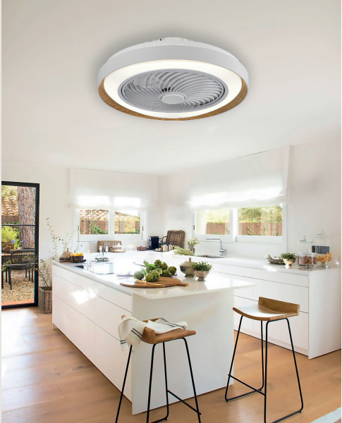 Ventiladores Con Luz Plafon Madera