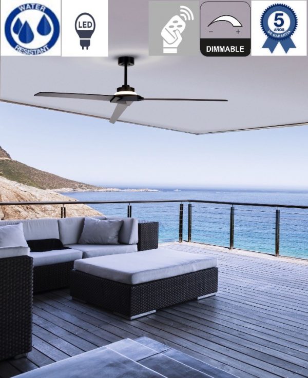 Ventilador de Techo Dc Exterior Negro Mantra