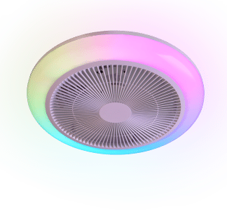 VENTILADOR LED TIPO PLAFON BLANCO LUZ RGB CON MANDO