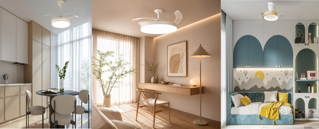 Ventilador de Techo Aspas Retractiles